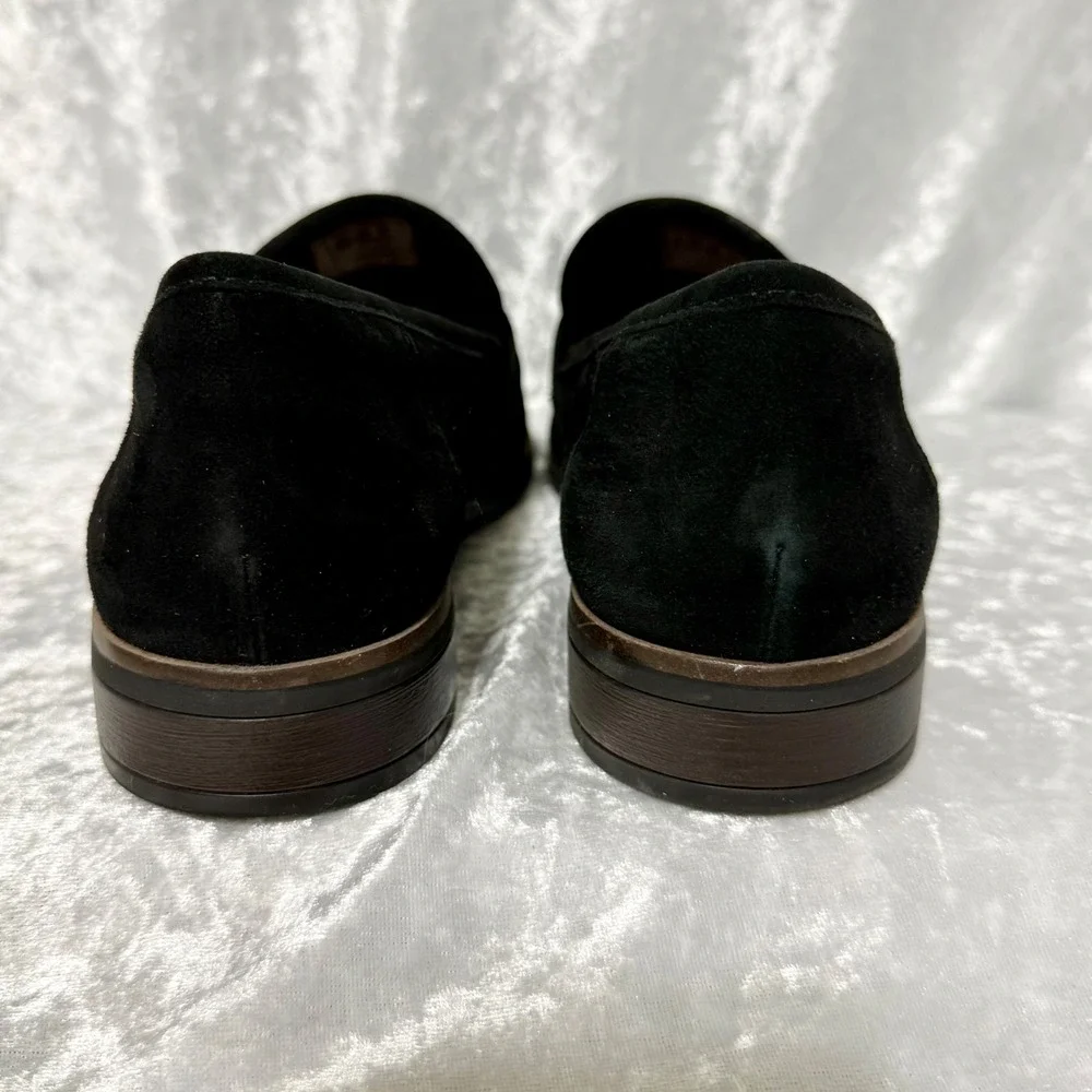Clarks Collection Womens 7.5M Trish Rose Black‎ Suede Penny Loafers Comfort